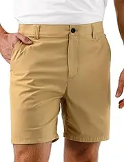 [Dababell] Mens Golf Shorts 7'' Inseam Lightweight Quick Dry Strech Casual Work Shorts, Hybrid Flat Front Golf Shorts for Men