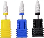 Ryaupy 3 Piece Ceramic Nail Cutter Bits Set - 3/32 Inch (2.35 mm), Professional Nail Cutter Attachments for Manicure & Pedicure, Compatible with Nail File Machines, for Acrylic, Gel and Natural Nails