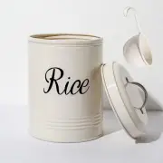 White Metal Flour Rice Storage Tin 3L Container Decor