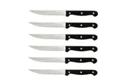 TRENTON POINTED TIP WOOD HANDLE STEAK KNIFE SET OF 12