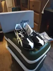 Asics Prima Diva Sprint Black White Silver Track Field Spike Shoes Women’s 10.5