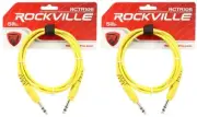 2 Rockville RCTR106Y Yellow 6' 1/4'' TRS to 1/4'' TRS Cable 100% Copper