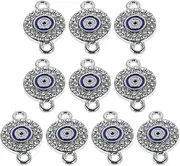 [Ipetboom] Evil Eye Charms for Jewelry Connectors Diy Necklace Bracelet Love Protection 10pcs Set