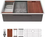 33 Kitchen Sink Undermount - 33 X 19 Inch Undermount Sink Ledge Workstation Deep