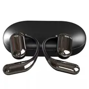 Black Wireless Translator Earbuds 144 Languages Real Time AI Translation Earphones