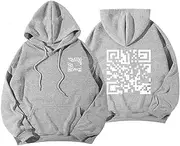[Generic] Funny Fu QR Code Hoodie,Funny Qr Code Hoodie f You for Men,Fu Qr Code Sweatshirt,Funny Code Hoodie Unisex (Grey,4XL)