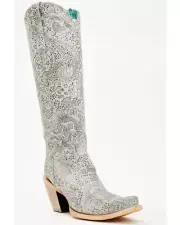 Corral Silver Floral Tall Top - Boot Ladies - A4482