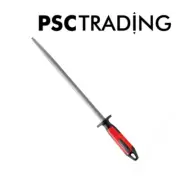F DICK Round Regular Cut Butcher Knife Sharpening Steel 12" with Non Slip Handle