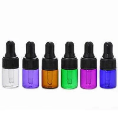 1ml - 5ml Colorful Glass Dropper Bottle w/ Pipette Refillable Drop Container