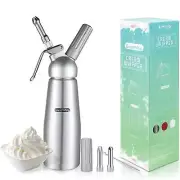 Cream Whipper Dispenser 250ml - Aluminium Canister and Decorating Nozzles