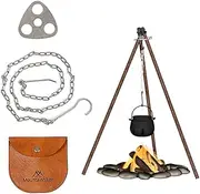 Outdoor Camping Picnic Camping Rack Hanger Pot 3-Holes Campfire Firewood Triangular Buckle Stainless Steel Pot Hanger