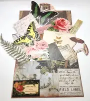 Junk Journal Vintage Style Handmade Envelope Pocket Tag w/Tim Holtz Ephemera