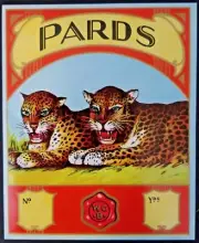 Pards Carton Fabric Product Label WGB Leopards Vintage