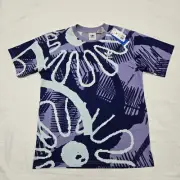 NWT Men's MEDIUM Adidas Orignals All Over Print T-Shirt Purple Blue Floral Tee