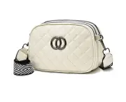 Crossbody Bag Women's Shoulder Bag Small Handbag Leather Bags Modern Shoulder Bag Shoulder Strap for Girls- White