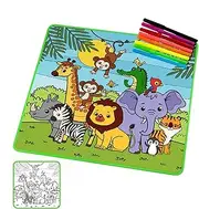 Water Doodle Mat - Coloring Educational Toys, Magic Reusable Drawing Mat for Kids | Graffiti Coloring Pad, Large Educational Writing Mat for todlers, Interactive Cartoon Doodle Toy for Early Learning