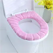 HAKGKFAFMQ 2pcs Warm Soft Washable Toilet Seat Cover Mat Set Home Decor Closestool Mat Seat Case Toilet Lid Cover Toilet seat Cover(Pure Pink)