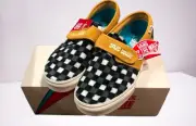 Vans x David Bowie Hunky Dory Slip On 47 Skate Shoe Yellow Checkerboard NEW