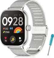 [BDIG] Replacement Strap Compatible with Redmi Watch Strap Xiaomi Redmi Watch 4 Women/Men, Dual Magnetic Adjustable Bracelets for Redmi Watch 4, Smooth Stainless Steel Metal Black