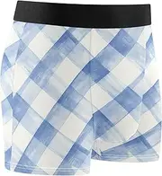 [FRODOTGV] Pale Blue Checks Mens Boxer Brief Shorts Breathable Underwear for Men Compression Interiores Para Hombres