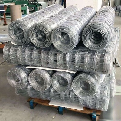 50M Galvanised Wire Mesh Hinge Joint Garden Animal Fence Farm Steel Mesh Fencing