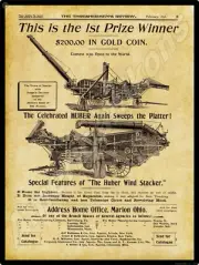 Vtg Look Huber Farm Machinery New Metal Sign: Windstacker Thresher - Marion, OH