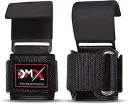 DMX INTL Weight Lifting Power Hooks Grip Heavy Duty with Wrist Straps for Pull Ups Power Lift Deadlift Weightlifting 8 mm Thick Padded Neoprene Gym Fitness Workout Gloves (Pair)