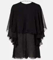 [Saint Laurent] Saint Laurent Open-back silk crêpe muslin romper UK 8 black