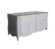 60" Kitchen Island Storage Cabinet Kitchen Dining Room Furniture with Embossment