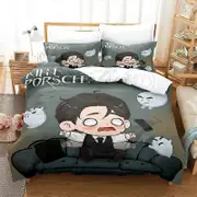 f1438 Bed Sheets 3D KinnPorsche Mileapo Bedding Set,Duvet Cover Comforter Bed Set Quilt Cover Pillowcase,King Queen Twin Size Boys Girls AdultsBed Sh