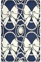 GAIREG White Bows Pearls Navy Blue Dishcloths for Kitchen, 28x18 Inches Absorbent Printed Hand Towels, Set of 4