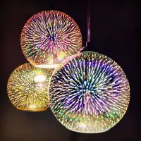 在飛比找蝦皮購物優惠-創意個性LED彩色3D玻璃吊燈北歐後現代簡約餐飲店鋪餐廳臥室