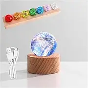 Lumina Noctis Glass Balls, 7 Core Memories Crystal Balls, Lumina Noctis Balls, Galaxy Crystal Ball Night Light, Crystal Sphere Lamp, Crystal Ball Night Light, Led Light Base Plug in Space Lamp (D)