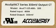 ACCUENERGY ACUSPLIT CT Series 33 mV ACUCT 125 400 333 400AMP Current Transformer