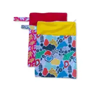 2 Pack Large Two Pockets Waterproof Baby Wet Bag Nappy Bag For Wet Cloth Nappies
