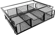 Under Desk Drawer - Under Table Pencil Holder | Pen Storage Holder Tray | Metal Divided Tray Basket For Pens Supplies Cabinet Organization Adults Kids
