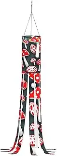 Halloween Garden Red White Mushroom Windsock Lights Halloween Lighted Windsock for Patio Yard Pathway Party Decor