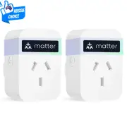 Matter Smart Plug Mini Wifi Outlet Energy Monitoring Home Automation 2 Pack