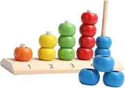 GARVALON Mathematic Math Toy Boys and Girls Counting Toys Wooden Building Blocks for Early Education