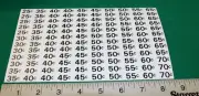 Automatic Products AP snack vending machine price labels with $.25 to $2.50
