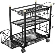 Zxpjkyu Organizer of Sports Equipment with 3 -layer Basketball Casters, Rack of Easy Mobility Roller Storage for Kettlebell