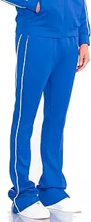 [Weiv Gear] Men's Cotton Tech Fleece Sweatpants Open Bottom with Pockets Drawstring Stacked Flared Sweatpants