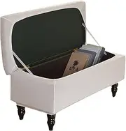Ottoman Cover Rectangle Storage Ottoman Bench Slipcovers Velvet Folding Storage Bench Cover Footrest Stool Slipcover,White,Medium