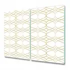 Tempered Glass Induction Ceramic Hob Cover Golden Abstraction white 2x30x52