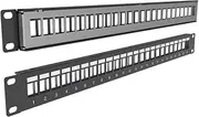 JINGCHENGMEI 1U 19" Rackmount Housing, 24-Port Blank Keystone Patch Panel, Set of 2