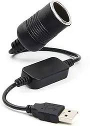 tunghey USB to Cigarette Lighter Socket, USB A Male to 12V Car Cigarette Lighter Socket Female Power Converter Cable (35CM)