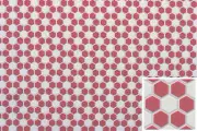 1" Scale Dollhouse Flooring - Tile: Hexagons 12x16 Red And White (FF60691)
