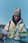 Free People Mountain High 3D Fleece Jacket Womens XS Retro Cozy Fleece PRIMALOFT