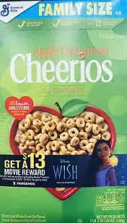 CHEERIOS FAMILY SIZE APPLE CINNAMON Gluten Free Whole Grain Oats Cereal 19 oz