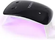 TUTUYU 12W Black UV LED Nail Dryer Pink Light with 30s/60s Timer, 6 LED Beads, Portable Mini Lamp for Gel Nail Polish and Gel Stickers Curing